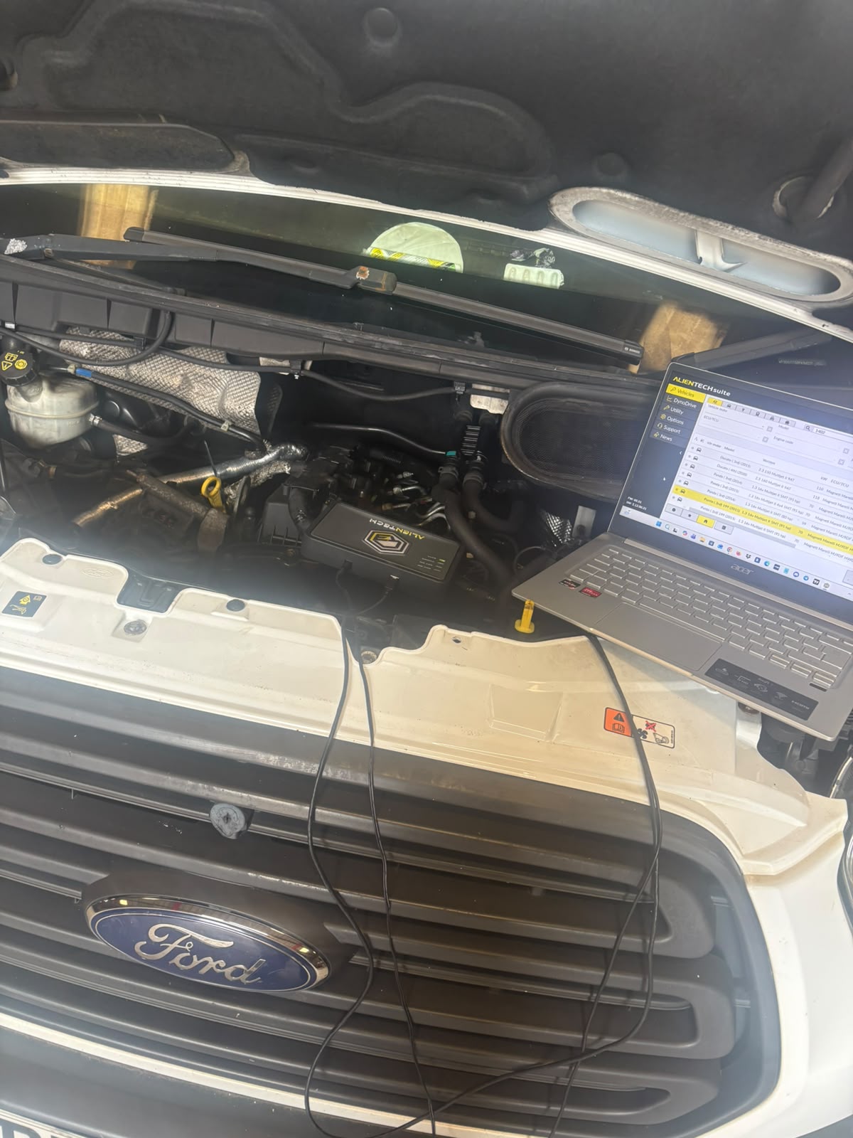 Ford Transit ECU tuning session at Future Remapping, South Wales
