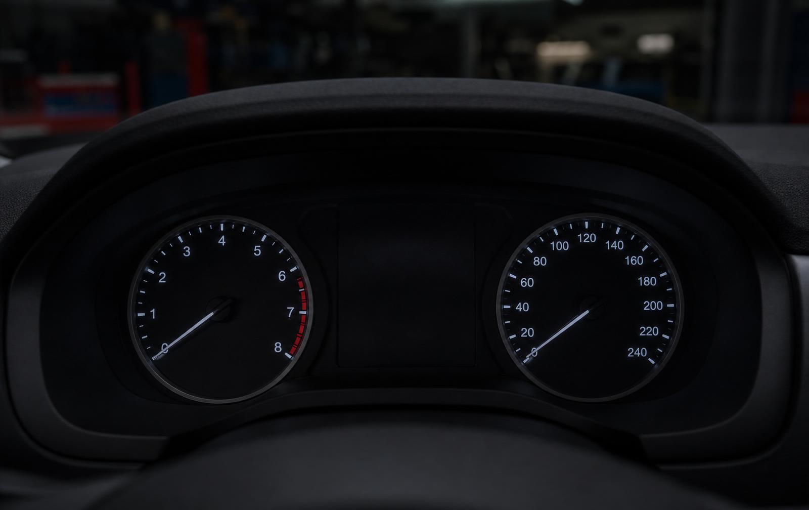 Car dashboard with all warning lights cleared after professional engine light removal by Future Remapping